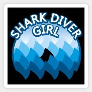 Shark Diver Girl Sticker